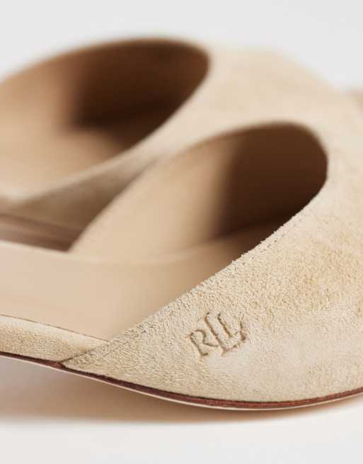 Lauren by Ralph Lauren – Pantoletten in Hellbraun mit Absatz, 3 von 4