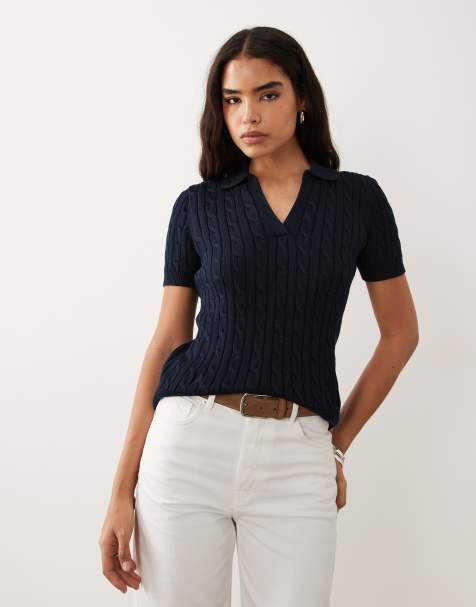 Lauren by Ralph Lauren - Polo azul marino de punto fino - view 1