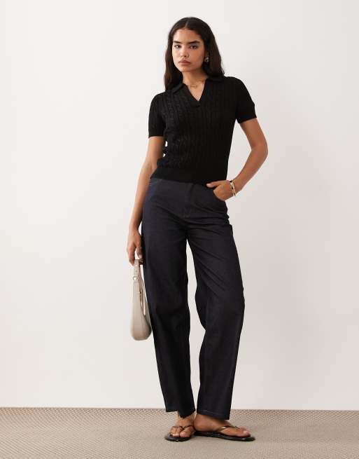 Lauren by Ralph Lauren polo fin en maille noire, 2 de 4