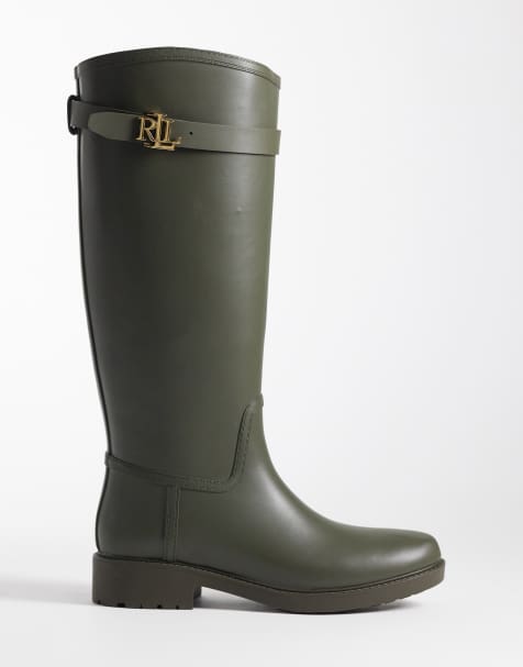 Lauren by Ralph Lauren - Portiah - Botas verde oliva oscuro de goma - view 1