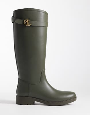  Portiah rubber boot in dark olive