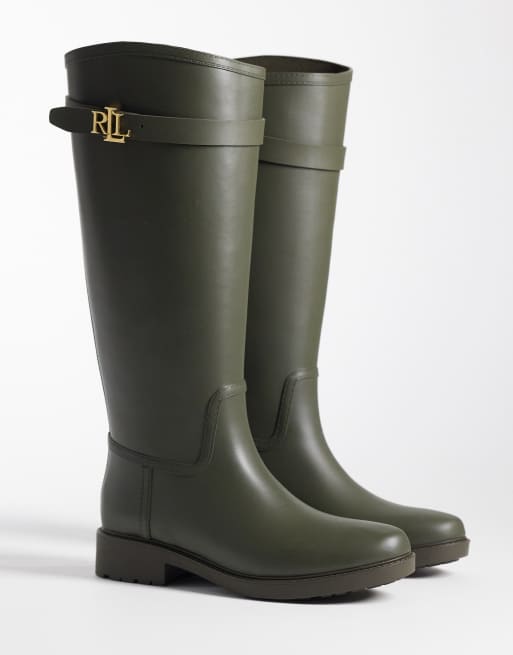 Lauren by Ralph Lauren Portiah rubber boot in dark olive, 2 of 4