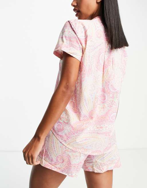 Lauren by Ralph Lauren pyjama short set in pink pattern, 2 of 4