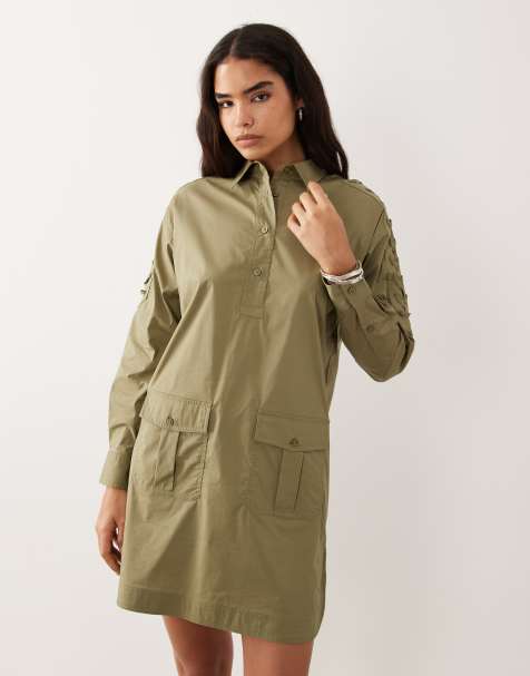 Lauren by Ralph Lauren - Robe chemise courte de jour - Kaki - view 1
