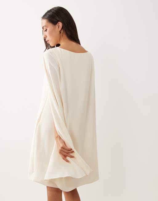 Lauren by Ralph Lauren - Robe courte à manches longues - Crème, 4 de 4