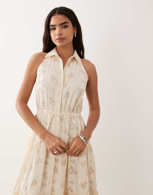 Lauren by Ralph Lauren - Robe de jour mi-longue à fleurs - Crème, 3 de 4