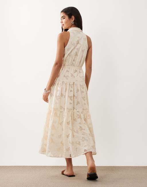 Lauren by Ralph Lauren - Robe de jour mi-longue à fleurs - Crème, 4 de 4