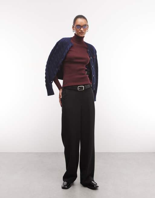 Lauren by Ralph Lauren Rollkragen-Strickpullover in Dunkelburgunder, 3 von 4