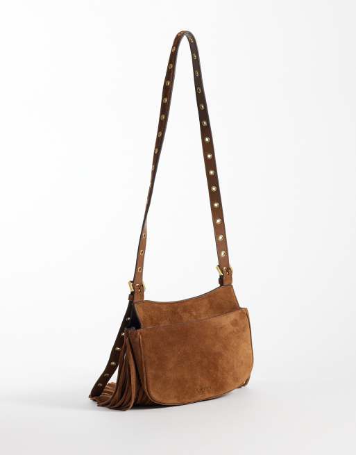 Lauren by Ralph Lauren - Sac à pampilles en daim - Marron, 4 de 4
