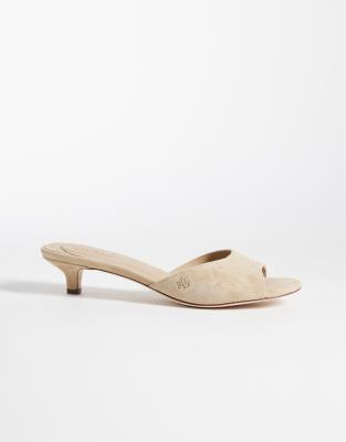 Sandales style mules à talon - Fauve-Marron 41