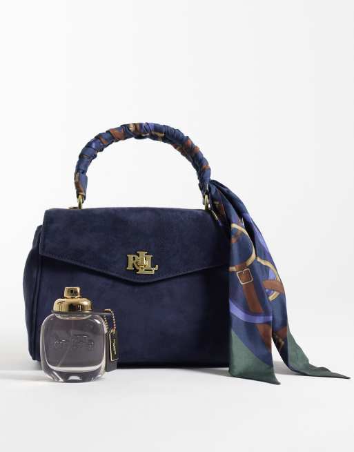 Lauren by Ralph Lauren satchel bag in navy, 3 of 4