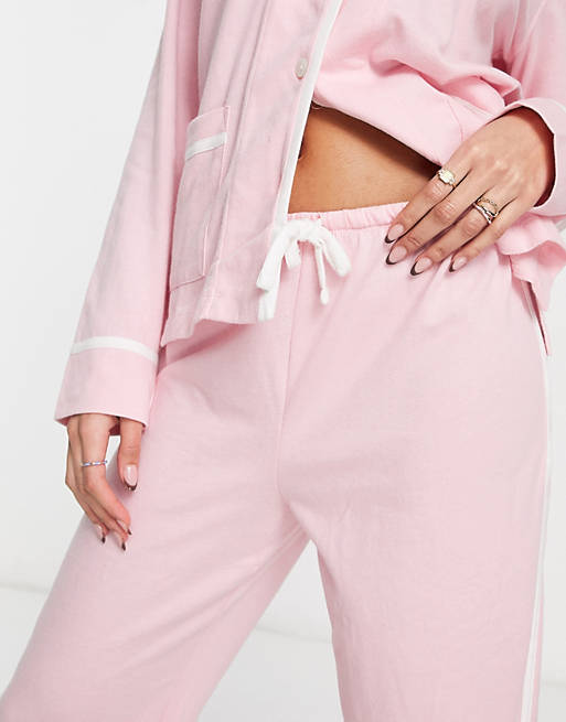 Lauren by Ralph Lauren soft knit long pajama set in pink