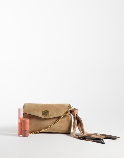 Lauren by Ralph Lauren stor axelväska med viklock i beige, 2 av 4