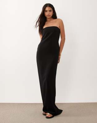 Lauren by - Trägerloses Maxikleid in Schwarz Schwarz 6