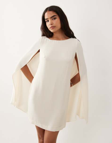 Lauren by Ralph Lauren - Vestido corto color crema de manga larga - view 1