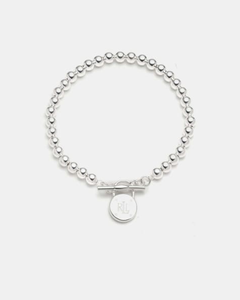 Lauren Ralph Lauren Jewellery Sterling silver bead bracelet with padlock in silver - view 1