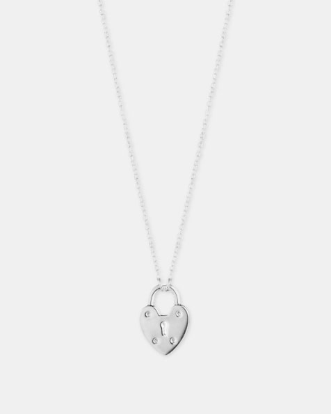 Lauren Ralph Lauren Jewellery Sterling Silver heart lock pendant in silver - view 1