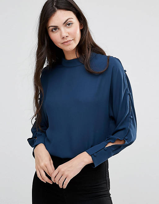 Lavand Blouse with Open Arm Holes in Blue | ASOS