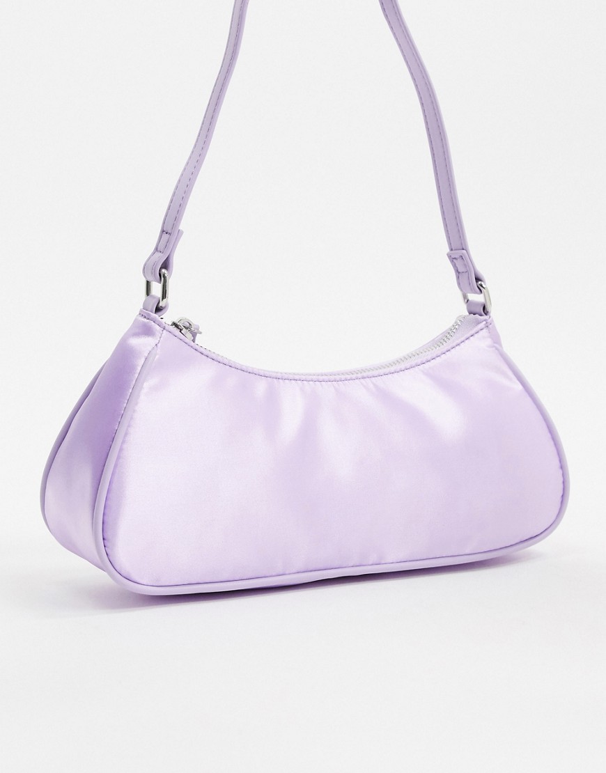фото Лавандовая атласная сумка на плечо в стиле 90-х asos design-фиолетовый