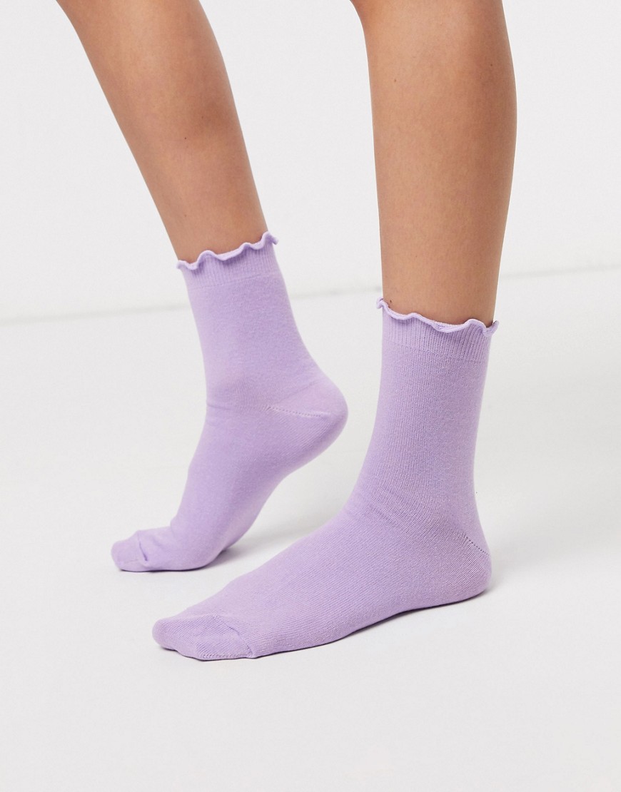 фото Лавандовые носки с рюшами asos design-фиолетовый