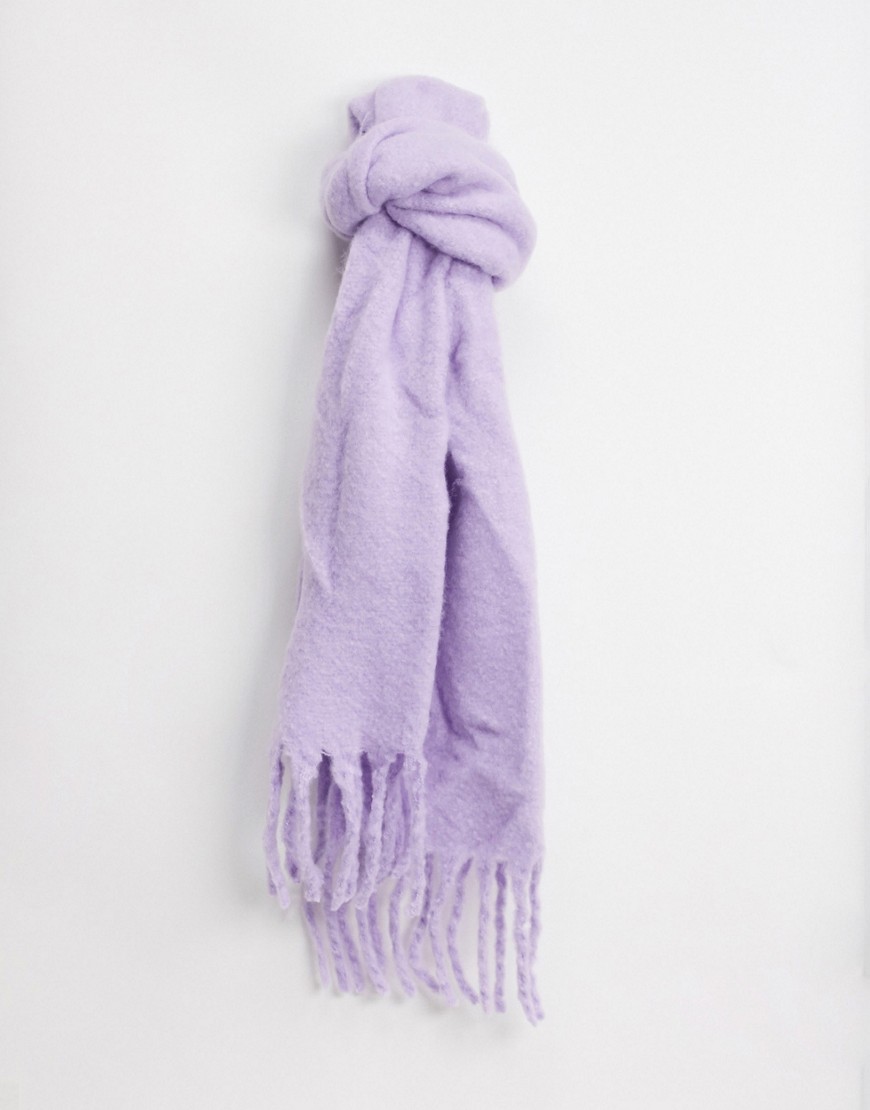 фото Лавандовый пушистый шарф bershka-фиолетовый