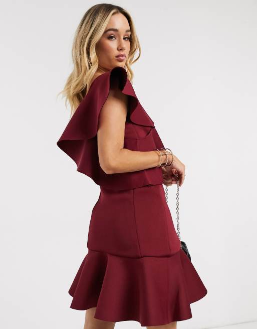 Burgundy scuba clearance dress