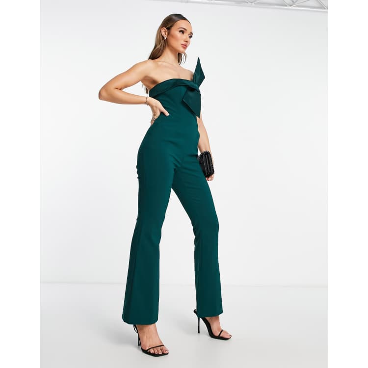 Pretty Lavish April Bandeau Jumpsuit in Green