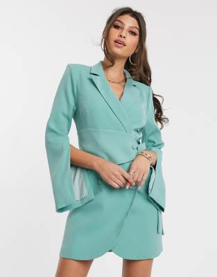 teal blazer dress