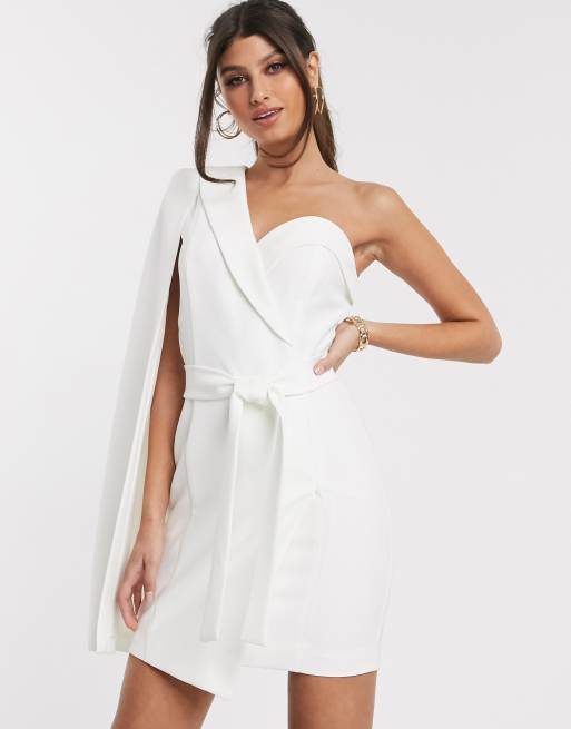 White blazer cape outlet dress