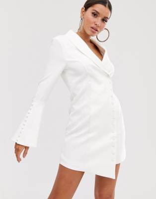 white mini blazer dress