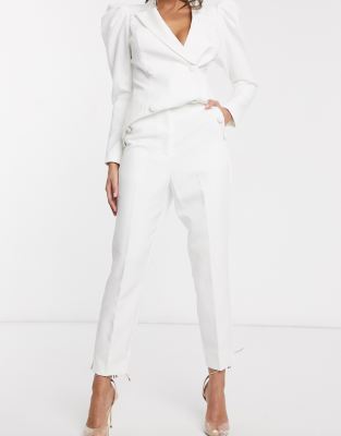 white tailored trousers