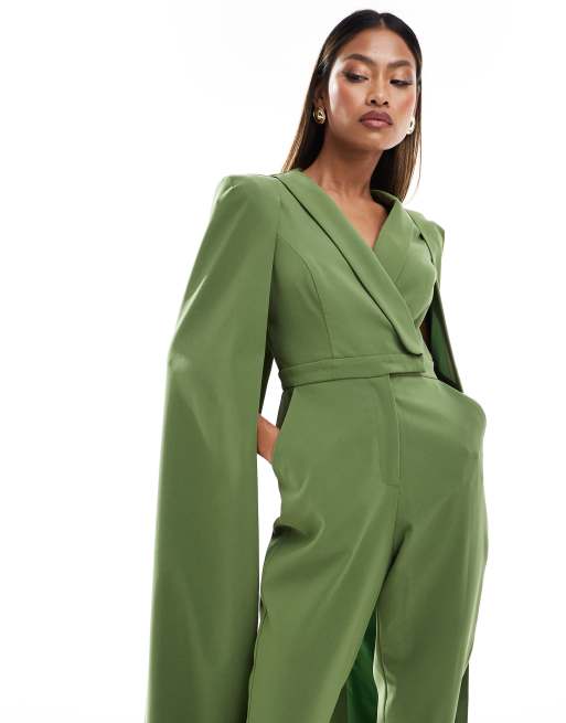 Shorts jumpsuit with cape on sale