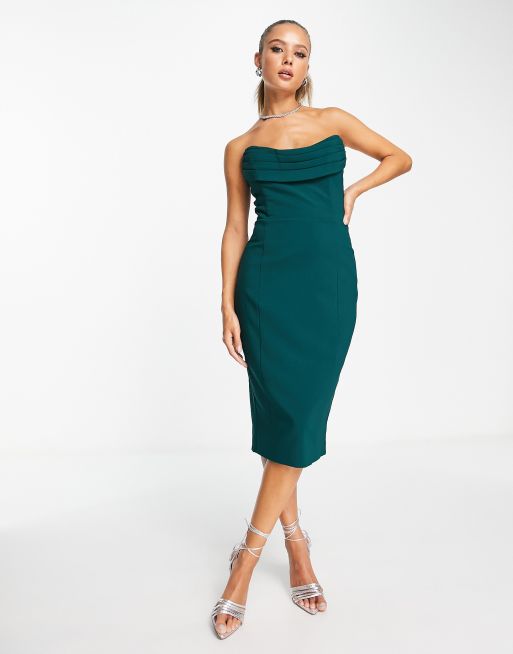 Emerald green bandeau on sale dress