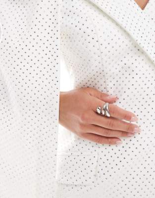 Lavish Alice Crystal Embellished Cape Blazer Dress In Neutral