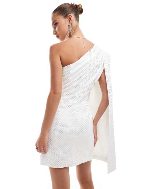 Asos white cape dress hotsell