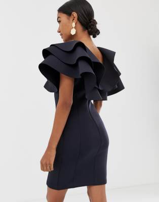 exaggerated frill dress