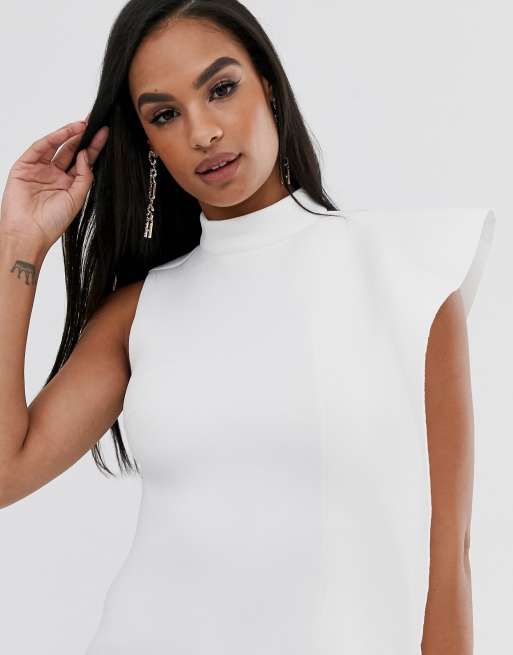 Asos white outlet scuba dress