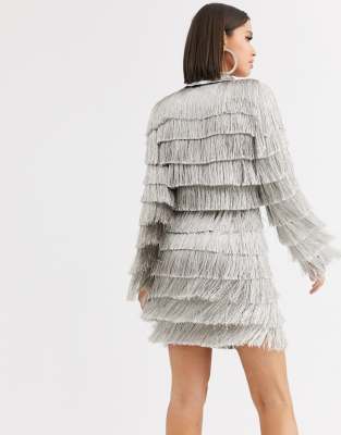 Lavish alice hot sale fringe blazer dress