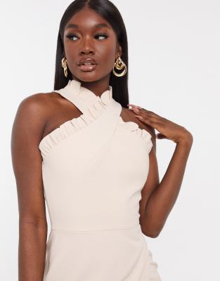 champagne halter dress