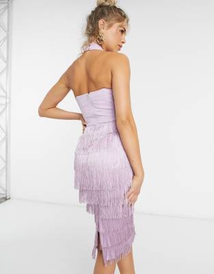 next purple fringe dress