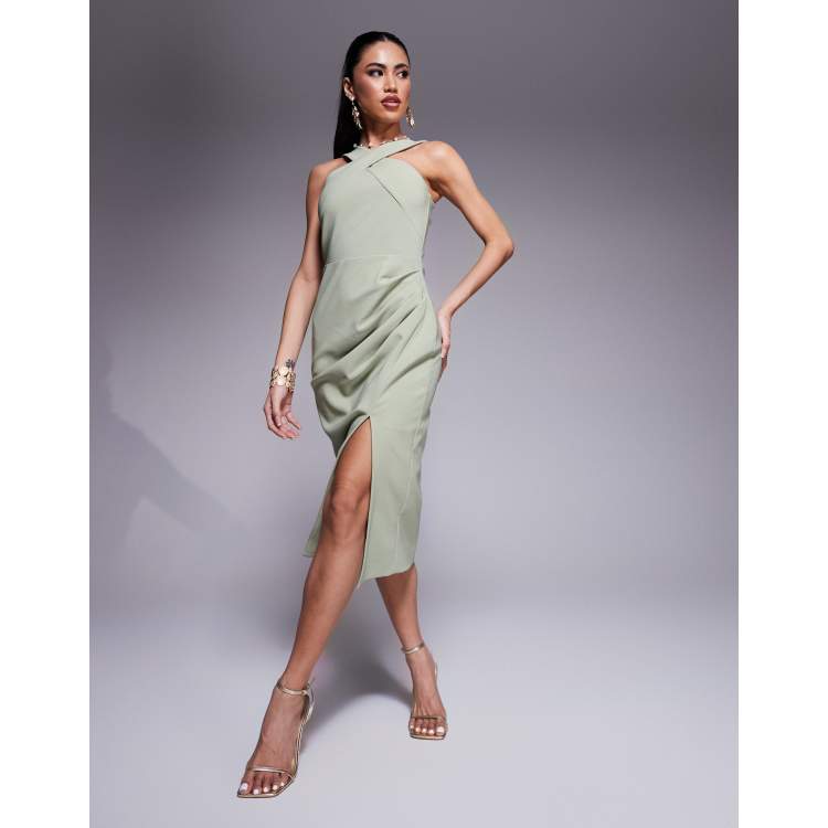 オールインワン・サロペット The Attico Halterneck Midi Dress The Attico Halterneck Leather Midi Dress | Black | FARFETCH JO
