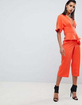 peplum jumpsuit with sleeves