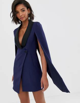 tuxedo dress blue