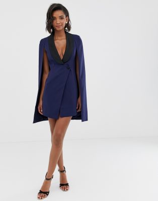 lavish alice navy cape dress