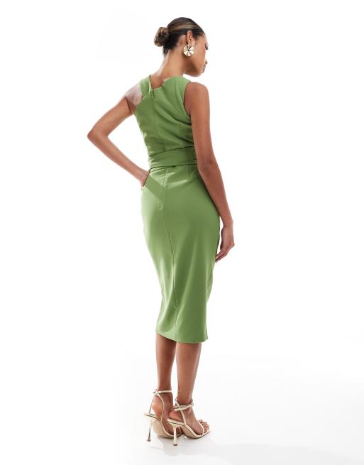 Lavish alice halter neck midi dress best sale