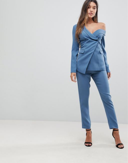 Off the shoulder blazer jacket best sale