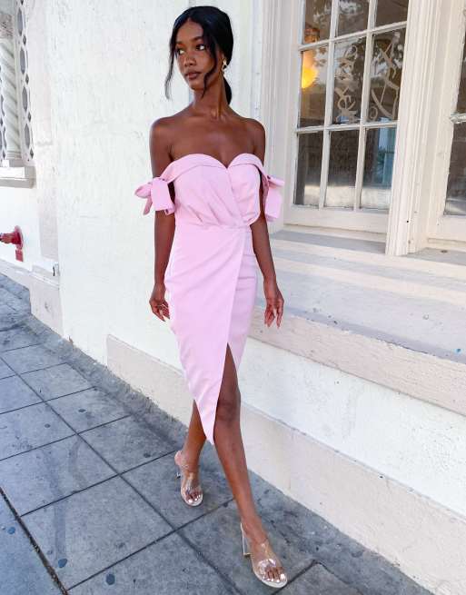 Off shoulder tie on sale dress