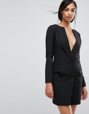 lavish alice off the shoulder tuxedo dress