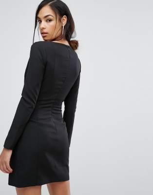 lavish alice off the shoulder tuxedo dress