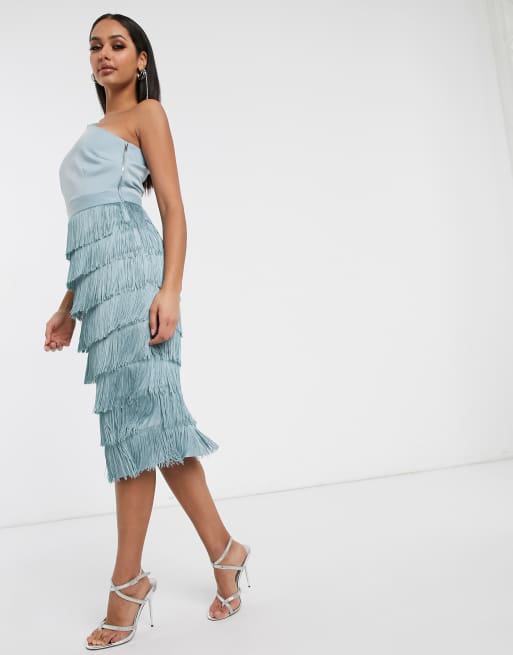 Lavish alice on sale blue fringe dress